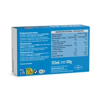 Back view Smoked cod liver 120g