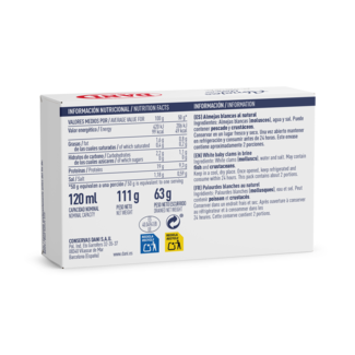 SENASA label White baby clams in brine 111g / SENASA