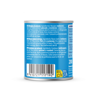 Vista trasera Navajitas al natural 185g