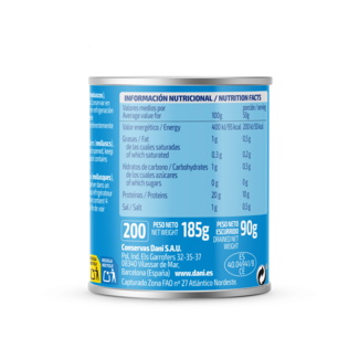 Vista trasera Navajitas al natural 185g