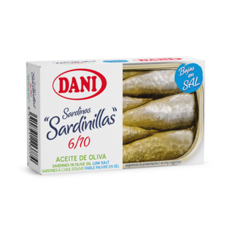 Small sardines in olive oil (low salt) 90g