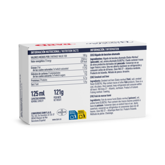 Back view Smoked cod liver 120g